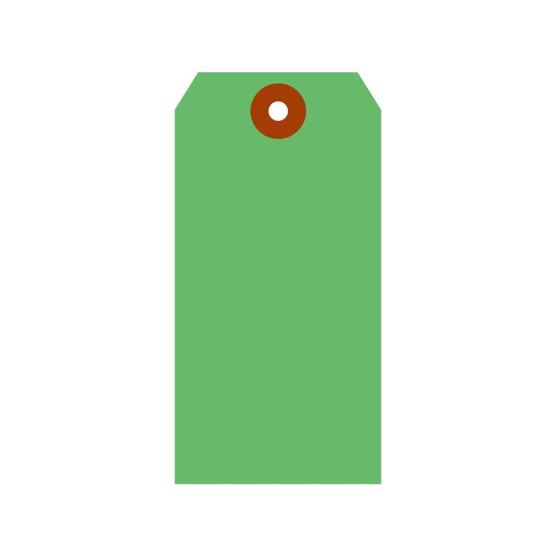 SmartSign Green Blank Tags - Pack of 1000, Size-5, 13pt Thick Cardstock Tag, 2.375" x 4.75" Paper Hang Tags with Reinforced Fiber Patch (Without Strings), Made in USA - Image 1